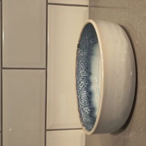 Barcela Ceramic Bowl in Cream and Blue
